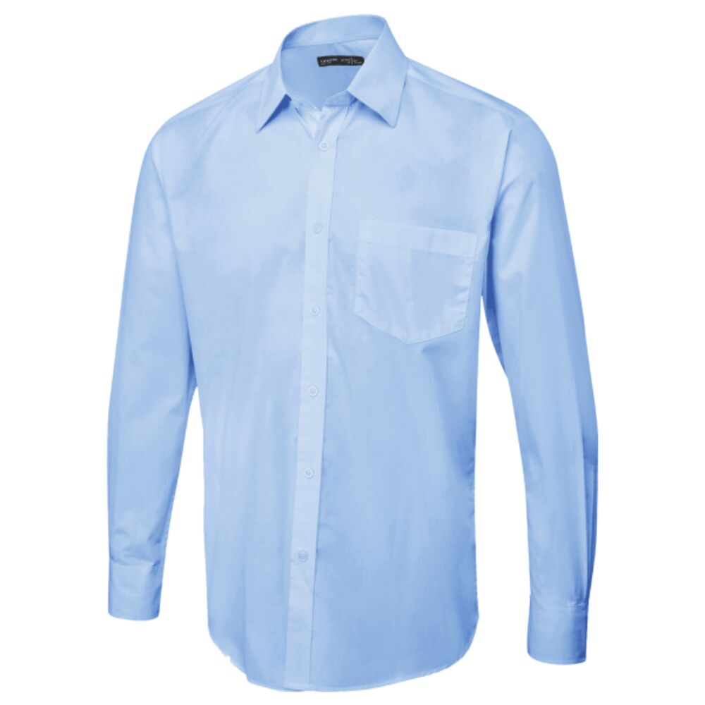 Mens Tailored Fit Long Sleeve Poplin Shirt Thumbnail